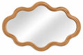 Miroir mural horizontal à cadre beige ondulé